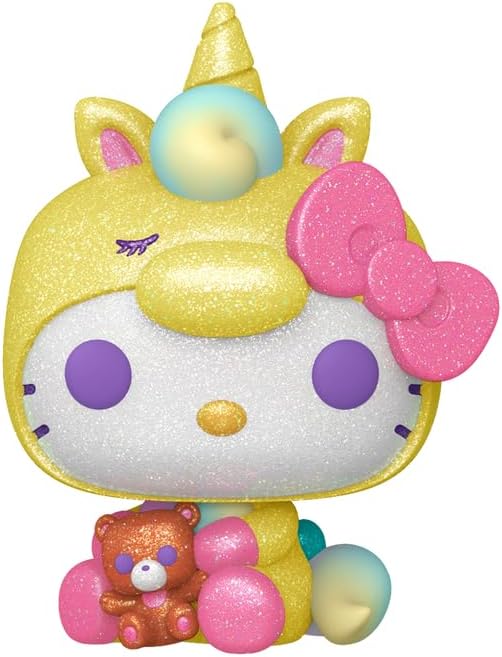 Funko Pop Diamond Glitter Hello Kitty Unicorn Vinyl Figure 3.6 inches