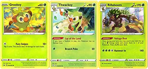 Pokemon Rillaboom 013072 Shining Fates - Foil - Evolution Pokemon Card Lot - Grookey