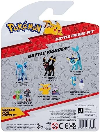 Pokemon 3 Pack-Features 2-Inch Omanyte and Pikachu 3-Inch Battle Figure Lucario