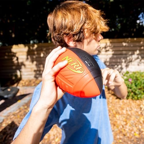 Nerf Pro Grip Football Blue Classic Foam Ball Easy to Catch Throw Balls for Sports