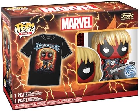 Funko Pop Toy Figure - Deadpool - Breezy Cave 91 - Deadpool - T-Shirt - Clothes with Collectable Vinyl Figure