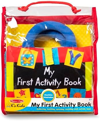 Melissa & Doug Melissa Doug Kaas My First Activity Book 8-Page Soft Book for Babies and Toddlers Early Learning Developmental Plush