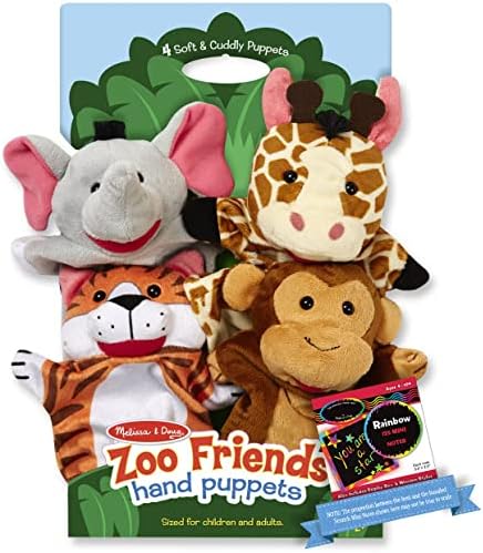 Melissa & Doug Melissa Doug Zoo Friends 4-Piece Hand Puppets Gift Set 1 Theme Compatible