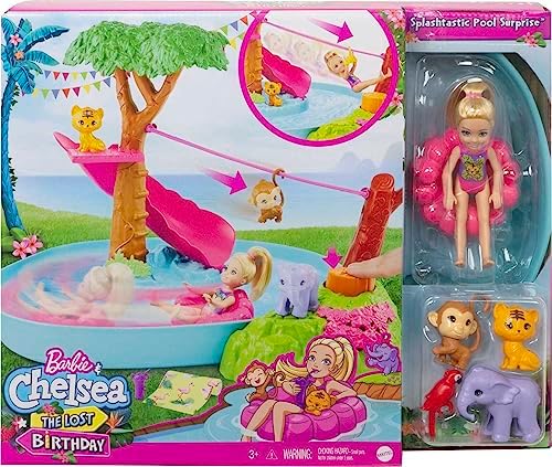 Barbie and Chelsea The Lost Birthday Splashtastic Pool Surprise Playset