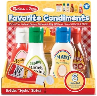 Melissa & Doug Melissa Doug 5-Piece Favorite Condiments Play Food Set Play Ketchup and