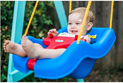 Little Tikes Snug 'n Secure Blue Swing with Adjustable Straps 2-in-1 for Baby and