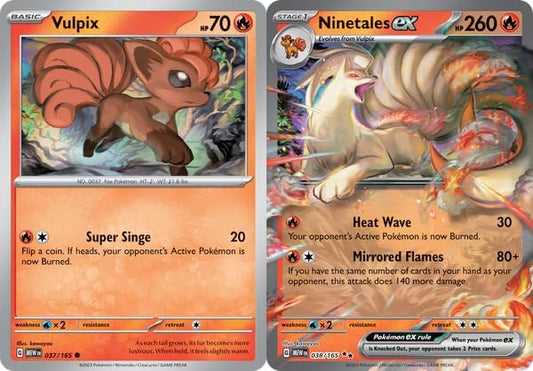 Pokemon Ninetales ex 038165 - Pokemon 151 - Double Rare - Evolution 2 Card Set - Vulpix