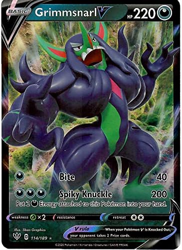 Pokemon Grimmsnarl V - 114189 - Ultra Rare Sword Shield Darkness Ablaze Singles