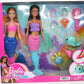 Barbie Mermaid Set With 2 Brunette Dolls 12-In30.40-Cm 4 Sea Pet