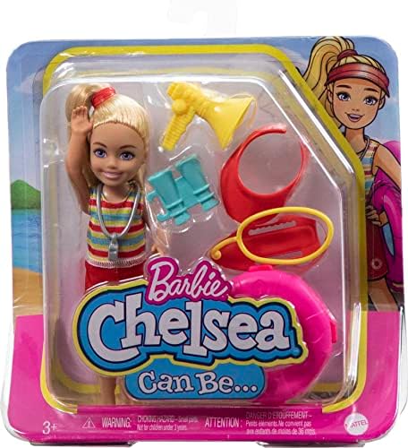 Barbie Playset Chelsea Can Be Blonde Lifeguard Small Doll Set with Outfit 6 Career