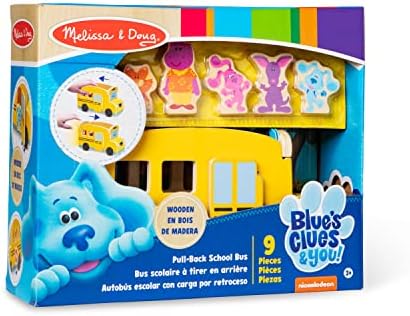 Melissa & Doug Melissa Doug Blue's Clues You Wooden Pull-Back School Bus 9 Pieces