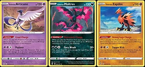 Pokemon Galarian Articuno Zapdos Moltres - Evolving Skies - Legendary Card Set - Rare 3