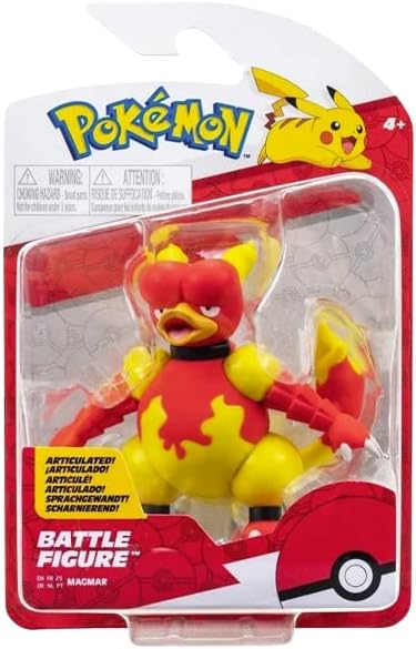 Pokemon Figures Magmar - 8 cm Combat Figures - New 2023 - Officially Licensed Pokemon Toy