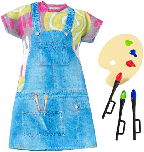 Barbie Fashions - Painting Pretty Artist Doll Outfit with Color Palette Paintbrushes