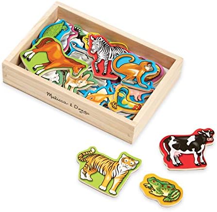 Melissa & Doug Melissa Doug 20 Wooden Animal Magnets in a Box Cute Animal Fridge Magnets