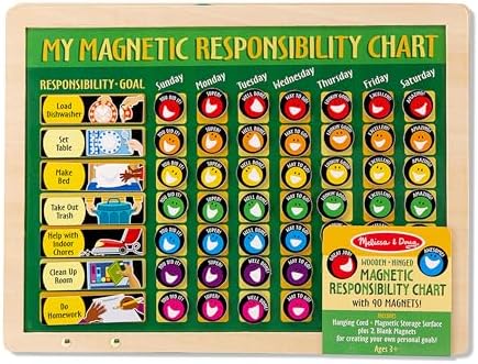 Melissa & Doug Melissa Doug Deluxe Wooden Magnetic Responsibility Chart With 90 Magnets