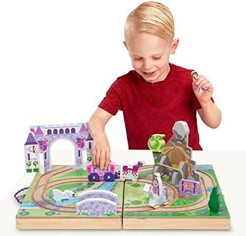 Melissa & Doug Melissa Doug 19-Piece Wooden Take-Along Tabletop Kingdom - Carriage Horse