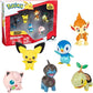Pokemon Battle Figure Toy Set 6 Pieces - 2 Pichu Yamper Turtwig Piplup Chimchar Deino -
