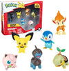 Pokemon Battle Figure Toy Set 6 Pieces - 2 Pichu Yamper Turtwig Piplup Chimchar Deino -