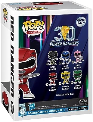 Funko POP TV Mighty Morphin Power Rangers 30th Anniversary - Red Ranger - Power Rangers TV - Collectable Vinyl Figure