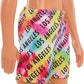 Barbie Ken Beach Doll with Blond Hair Dressed in Colorful Los Angeles-Print Swim Trunks