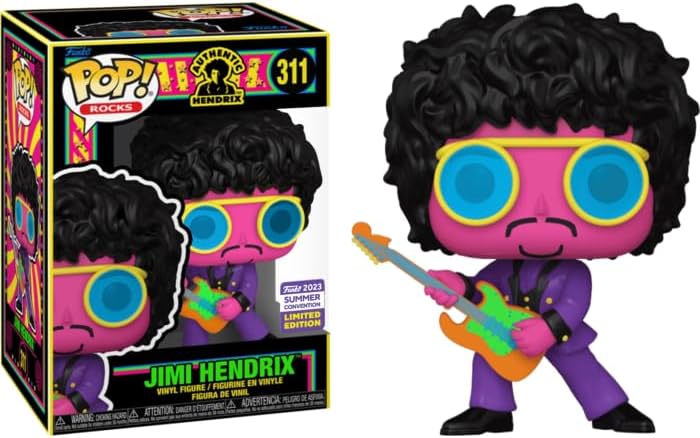 Funko Pop Jimi Hendrix Blacklight 311 Summer Convention Limited 2023 Shared