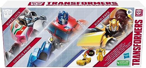 Hasbro Transformers 1-Step Flip Heroes 3-Pack 4-Inch Wheeljack Bumblebee and Optimus