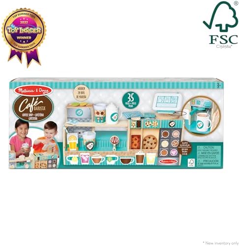 Melissa & Doug Melissa Doug Wooden Cafe Barista Coffee Shop 35 Pieces - FSC Certified