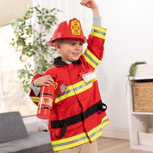 Melissa & Doug Melissa Doug Fire Chief Role Play Costume Dress-Up Set Pretend Fire