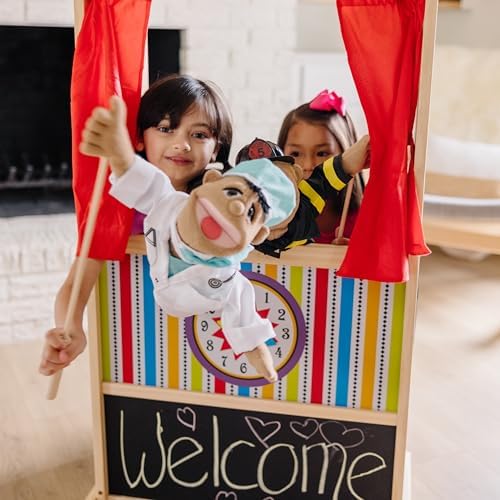 Melissa & Doug Melissa Doug Deluxe Puppet Theater - Sturdy Wooden Construction - Puppet