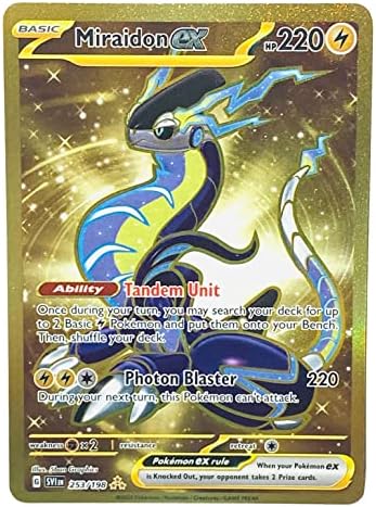 Pokemon - Miraidon ex 253198 - Scarlet Violet - Secret Rare - Gold Holo Foil