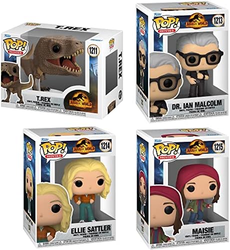 Funko Pop Movies Jurassic World 3 Dominion Collectors Set - 4 Figure Set T.Rex Dr. Ian
