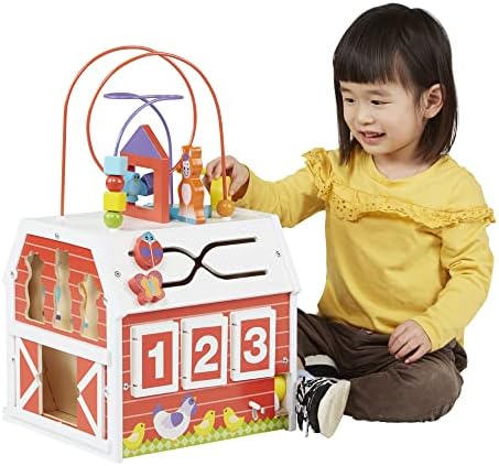 Melissa & Doug Melissa Doug First Play Slide Sort Roll Wooden Activity Barn