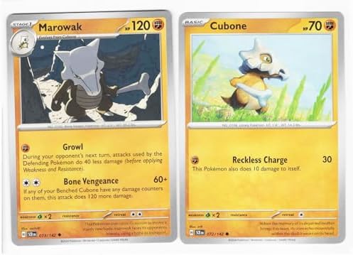 Pokemon Marowak 073142 - Stellar Crown Pokemon Card Lot - 2 Card Set