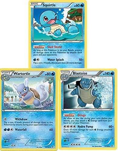 Pokemon Blastoise 31149 - Boundaries Crossed - Pokemon Evolution 3 Card Lot - Rare -