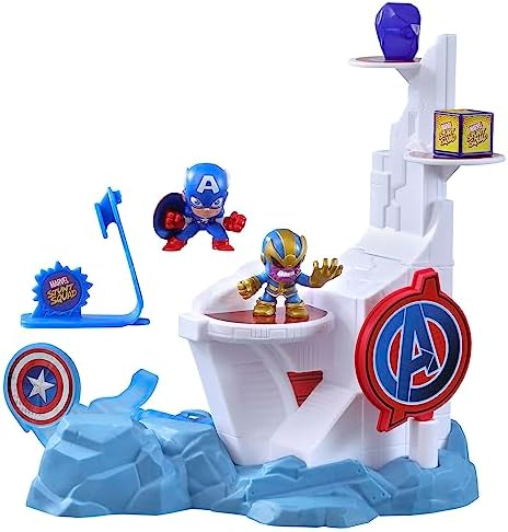 Hasbro Marvel Stunt Squad Captain America vs Thanos Tower Smash Playset
