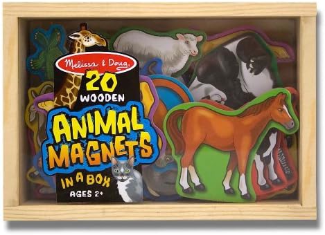 Melissa & Doug Melissa Doug Animal Wooden 20 Magnets-in-a-Box Gift Set 1 Theme Compatible