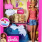 Barbie Jamn Barbie GDJ37 - Barbie pop Blond en speelset met 3 pups badje en accessoires
