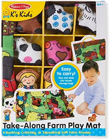Melissa & Doug Melissa Doug Take-Along Farm Baby and Toddler Play Mat 19.25 x 14.5 inches