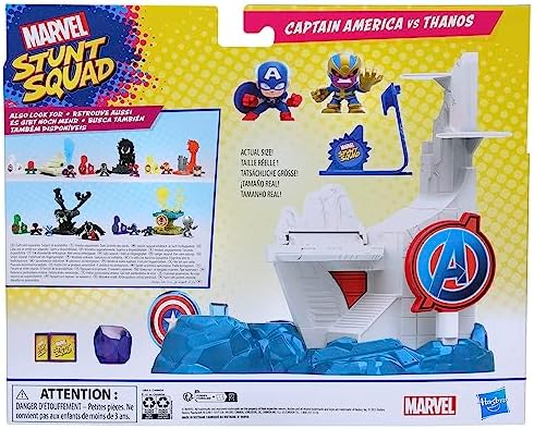 Hasbro Marvel Stunt Squad Captain America vs Thanos Tower Smash Playset