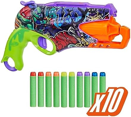 Nerf Teenage Mutant Ninja Turtles Dart Blaster 10 Elite Darts Easter Basket Stuffers Ages