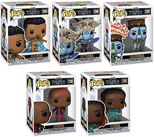 Funko POP Marvel Black Panther Wakanda Forever- Namor Attuma Namora Okoye and Nakia