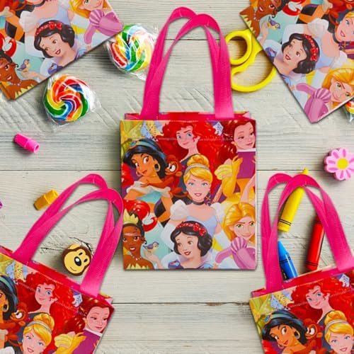 Disney Princess Party Favor Bag Set - 12 Pack of 8 Princess Party Goodie Bags for Bulk