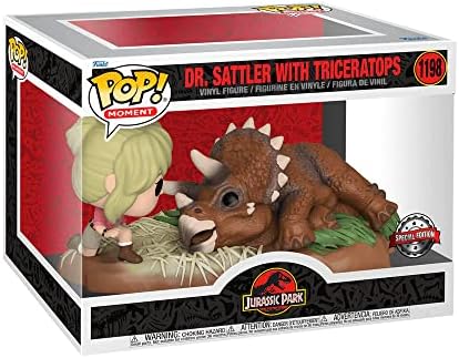 Funko Dr. Sattler Funko Jurassic Park POP Moment Vinyl Figurine with Triceratops 9 cm