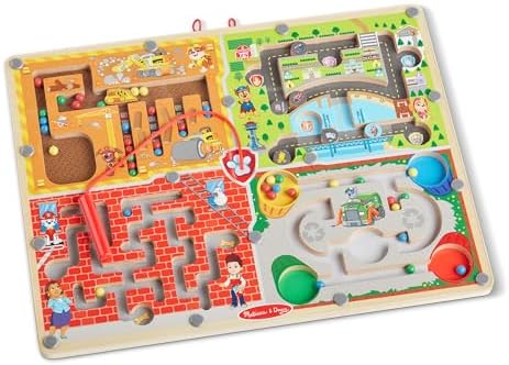 Melissa & Doug Melissa Doug PAW Patrol Wooden 4-in-1 Magnetic Wand Maze Board - FSC