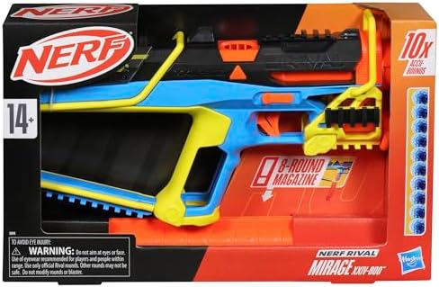 Nerf Rival Mirage XXIV-800 Blaster 10 Nerf Rival Accu-Rounds 2 Ways to Load 8 Round
