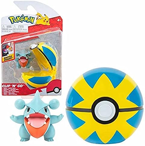 Pokemon Clip N Go Pokeball 5 cm Totodile Battle Figure - Attachable to Belt - New 2022 -