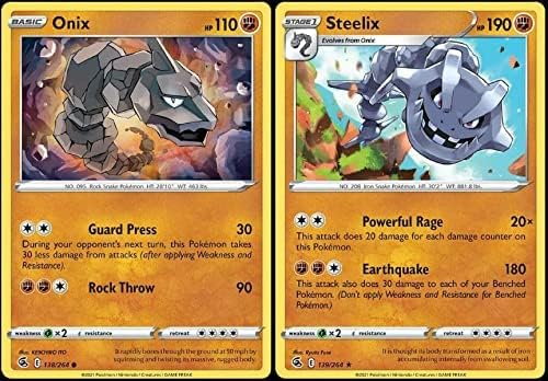 Pokemon Steelix 139264 - Fusion Strike - Evolution Card Lot- Rare - 2 Fighting Type