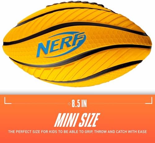 Nerf Foam Football - Spiral Grip Mini Soft Foam Football for - Easy Grip Junior Ball - 8.5