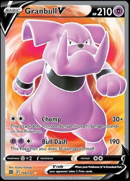 Pokemon Granbull V 159172 - Brilliant Stars - Ultra Rare Pokemon Card - Full Art